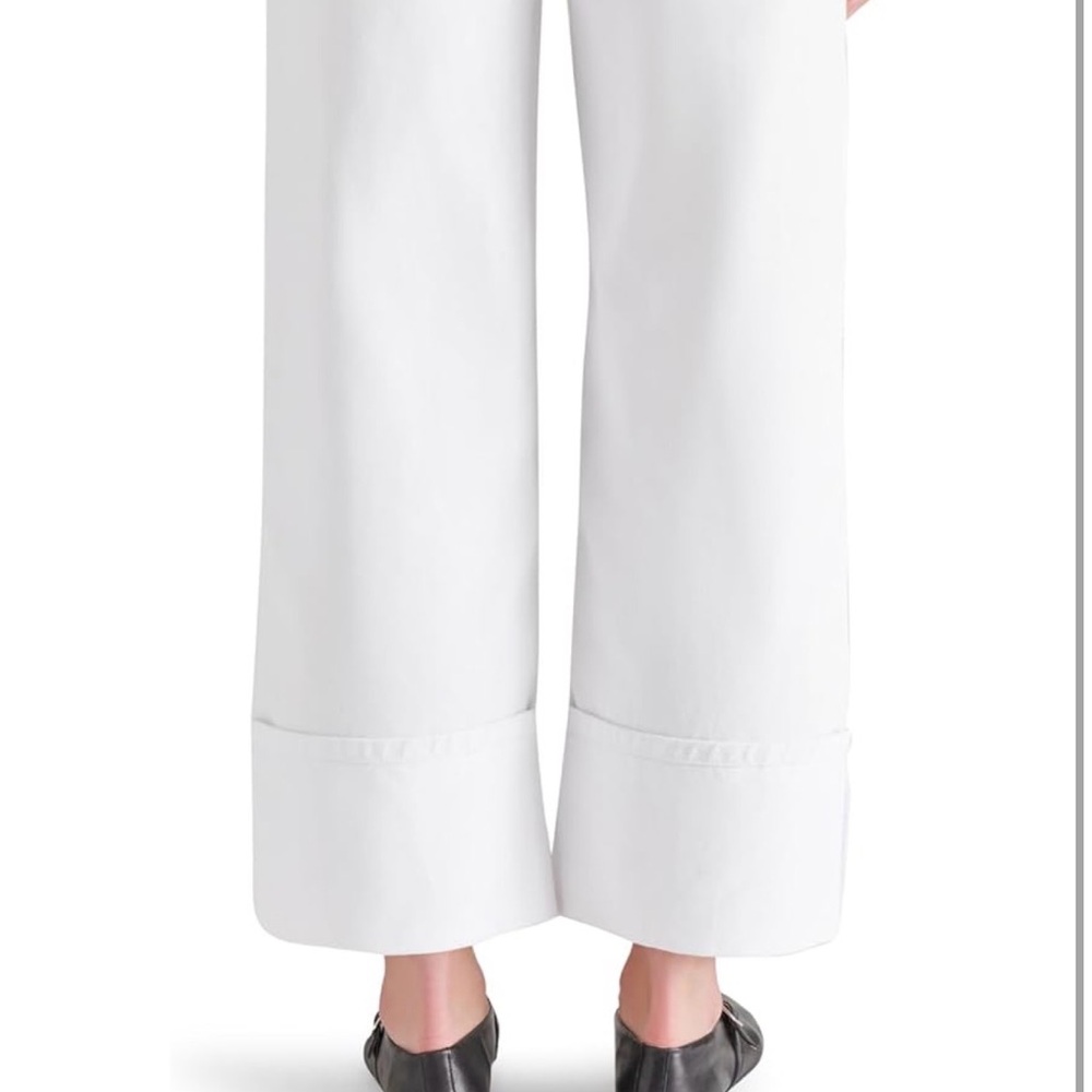 NEW White 100% Cotton Steve Madden Womens Noelie Pant 26” $99 - Picture 2 of 8